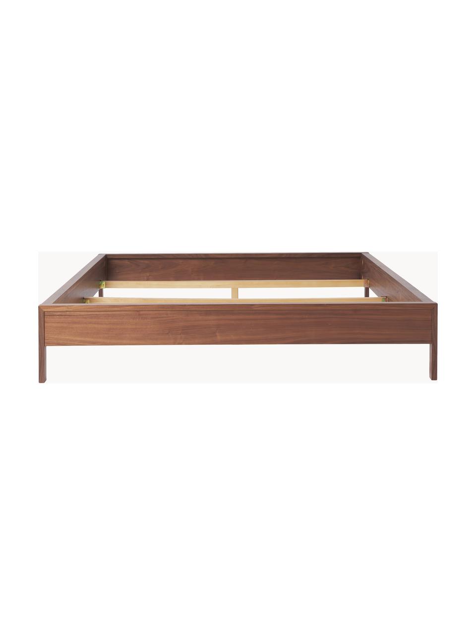 Cama de madera Tammy, Madera chapada en nogal, Madera de nogal, An 160 x L 200 cm