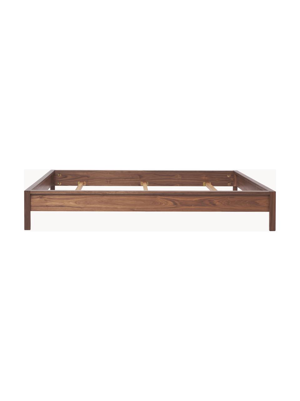 Cama de madera Tammy, Madera chapada en nogal, Madera de nogal, An 160 x L 200 cm