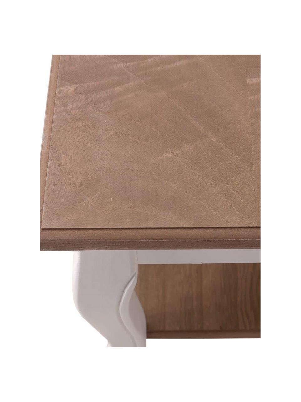 Mesa de centro Woodi, Madera de abeto, Beige, marfil, An 80 x Al 35 cm