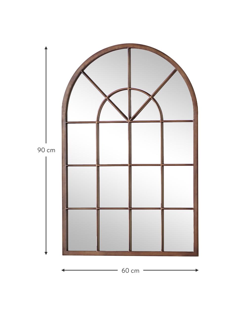 Nástěnné zrcadlo s  kovovým rámem Kelford, Bronzová, Š 60 cm, V 90 cm