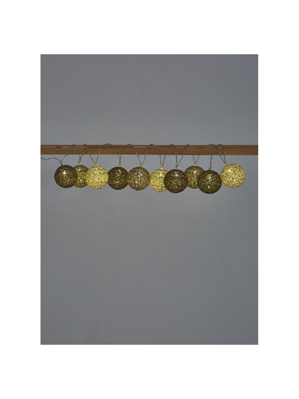 Ghirlanda a LED Jolly Lights, 435 cm, 10 lampioni, Lanterne: cotone, Marrone, Lung. 435 cm