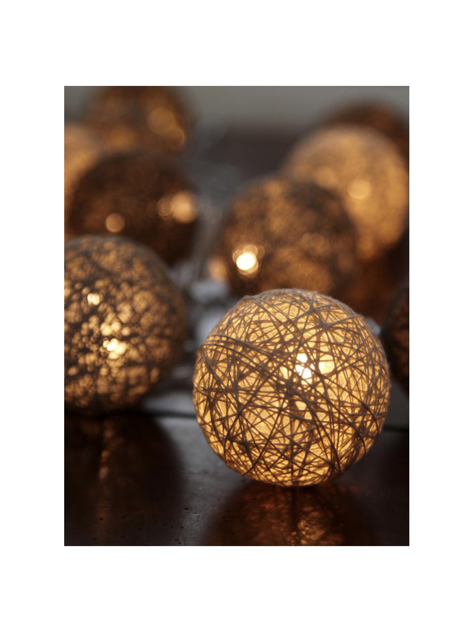 Ghirlanda a LED Jolly Lights, 435 cm, 10 lampioni, Lanterne: cotone, Marrone, Lung. 435 cm