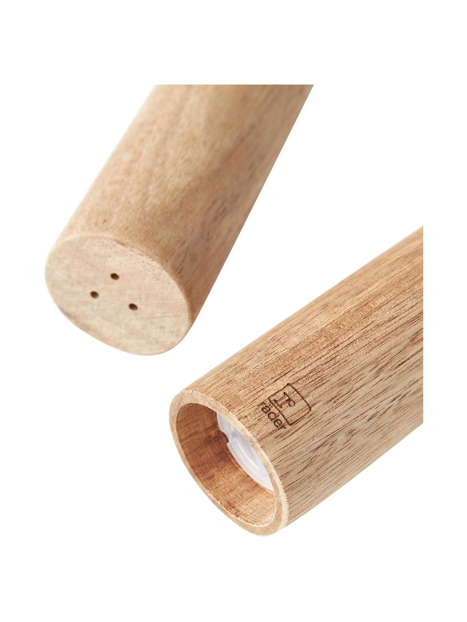 Salero y pimentero Wooden, 2 uds., Madera, Madera clara, Ø 4 x Al 10 cm