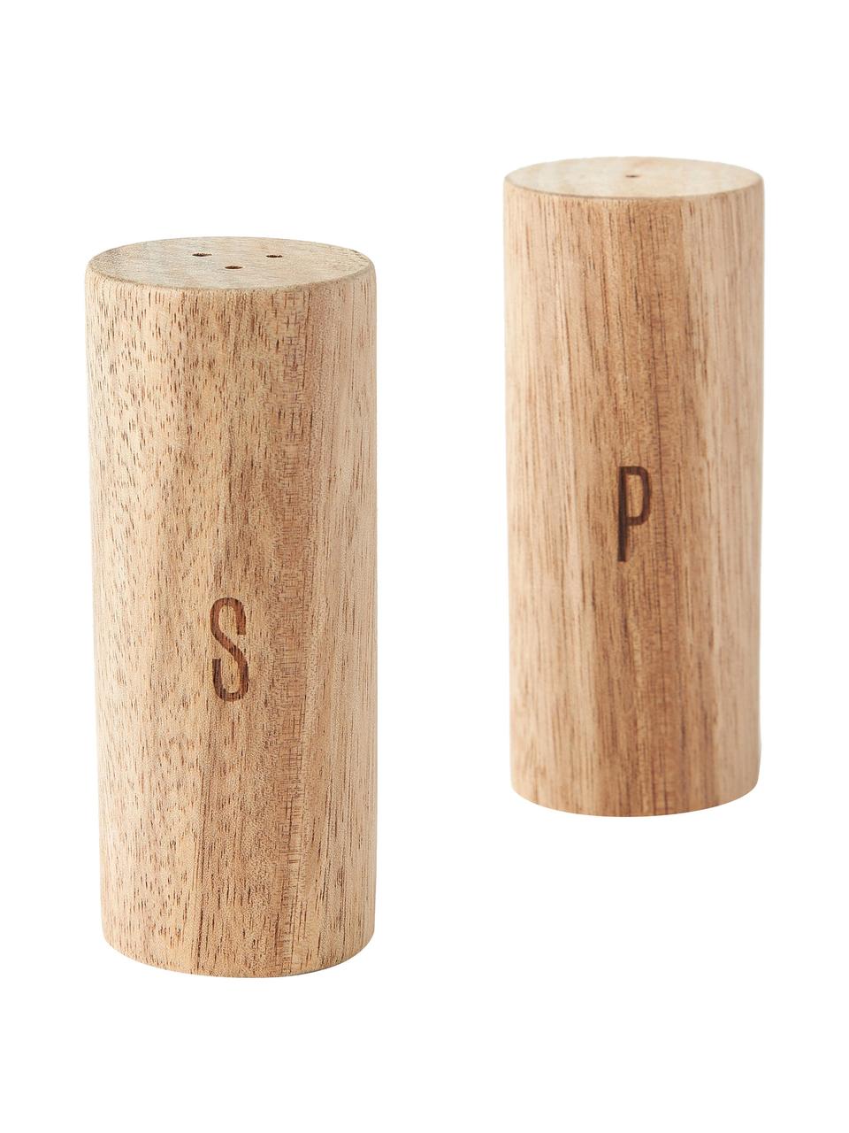 Salz- und Pfefferstreuer Wooden, 2er-Set, Holz, Helles Holz, Ø 4 x H 10 cm