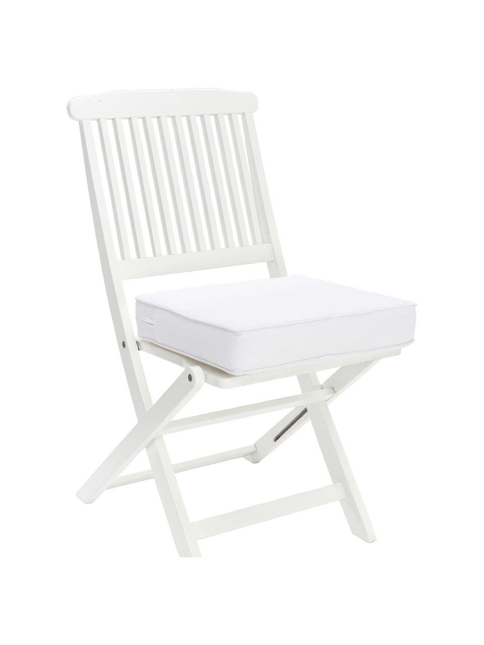 Hoog katoenen stoelkussen Zoey in wit, Wit, B 40 x L 40 cm