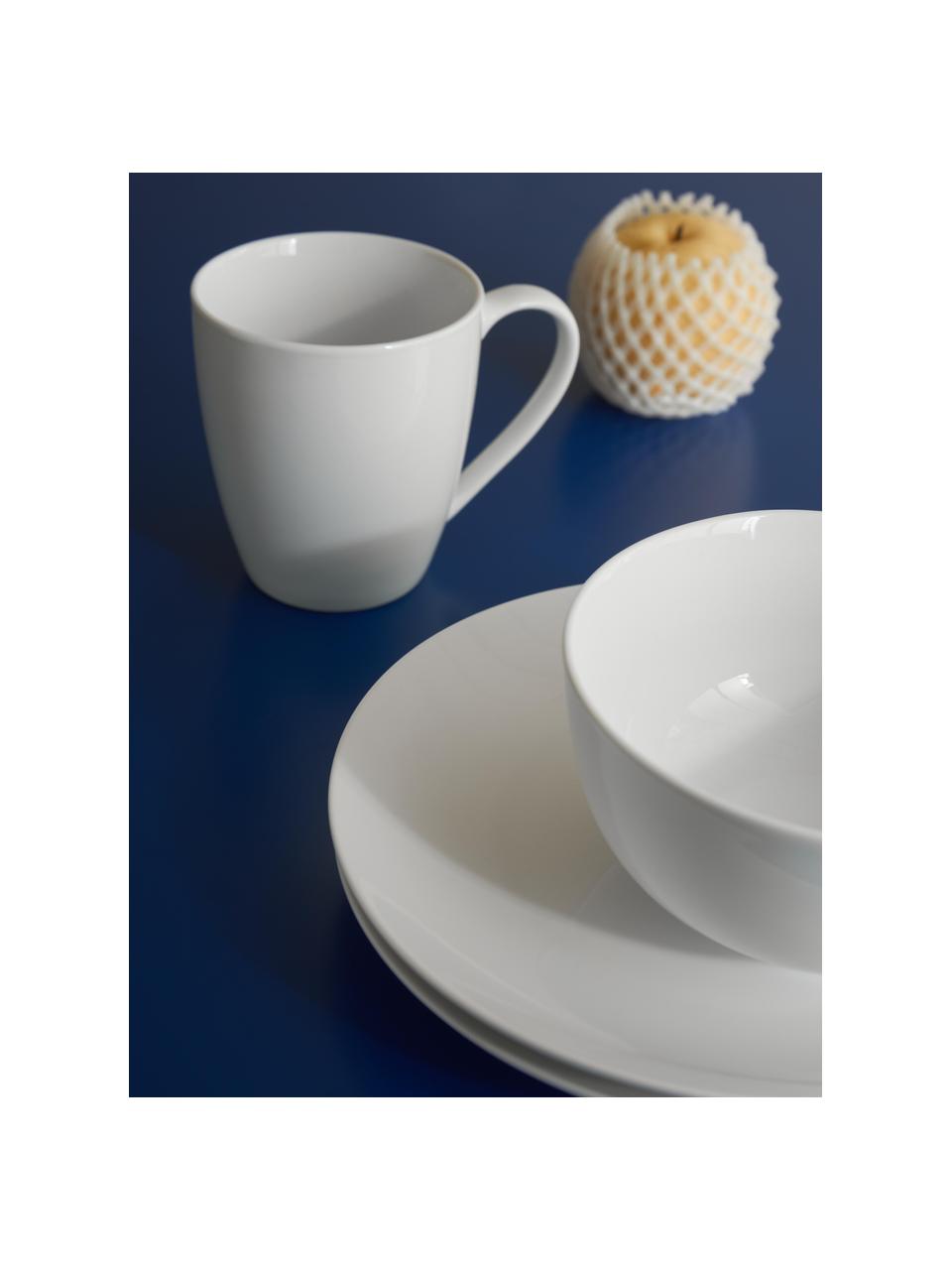 Sada porcelánového snídaňového nádobí Delight Classic, 12 dílů, Porcelán, Bílá, Pro 4 osoby (12 dílů)