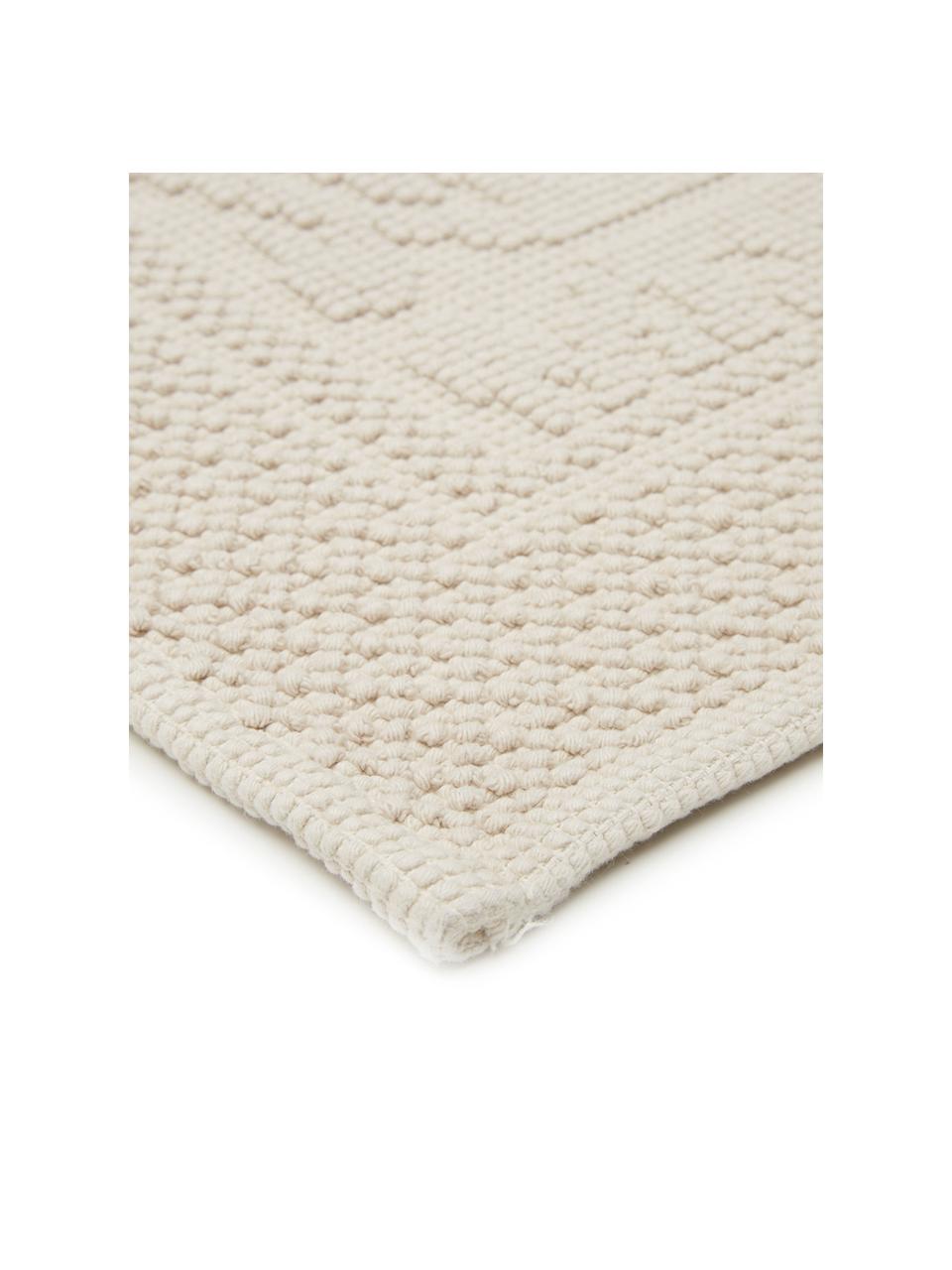 Baumwoll-Badvorleger Hammam mit Hoch-Tief-Muster, 100% Baumwolle, schwere Qualität, 1700 g/m², Beige, B 60 x L 80 cm