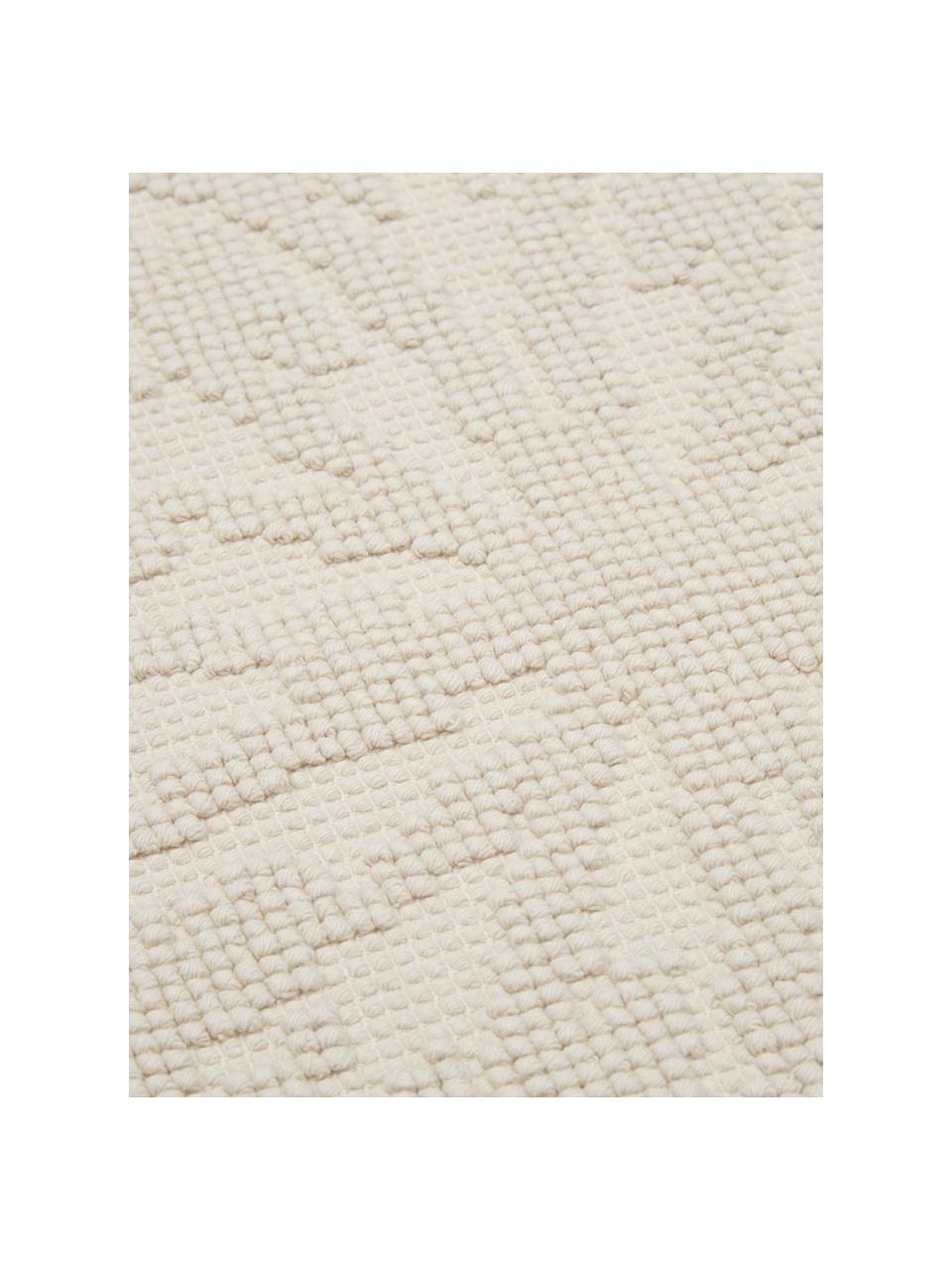 Baumwoll-Badvorleger Hammam mit Hoch-Tief-Muster, 100% Baumwolle, schwere Qualität, 1700 g/m², Beige, B 60 x L 80 cm