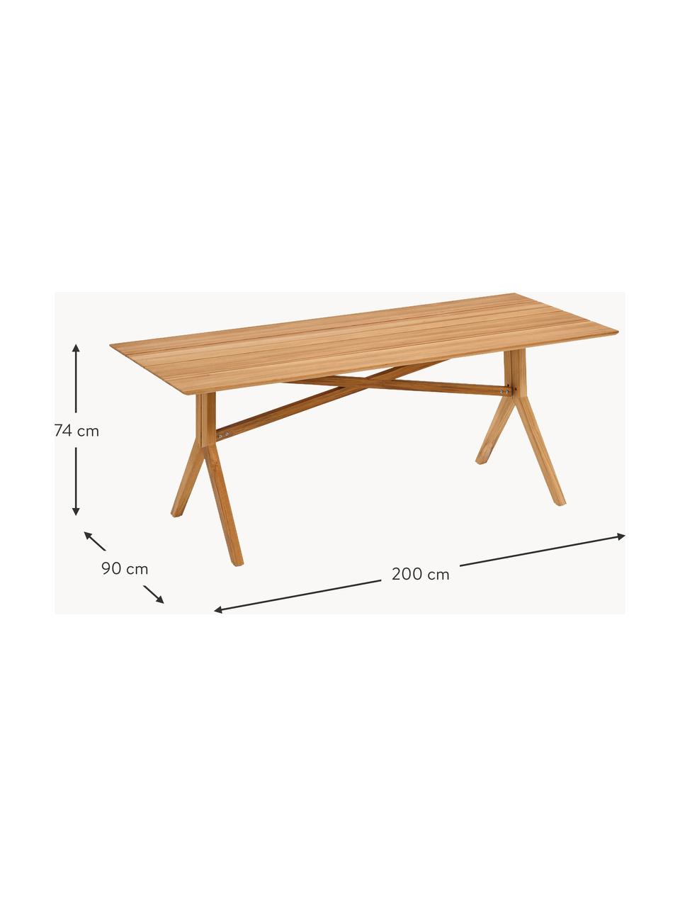 Handgefertigter Gartentisch Loft aus Teakholz, verschiedene Grössen, Teakholz, Teakholz, B 200 x T 90 cm