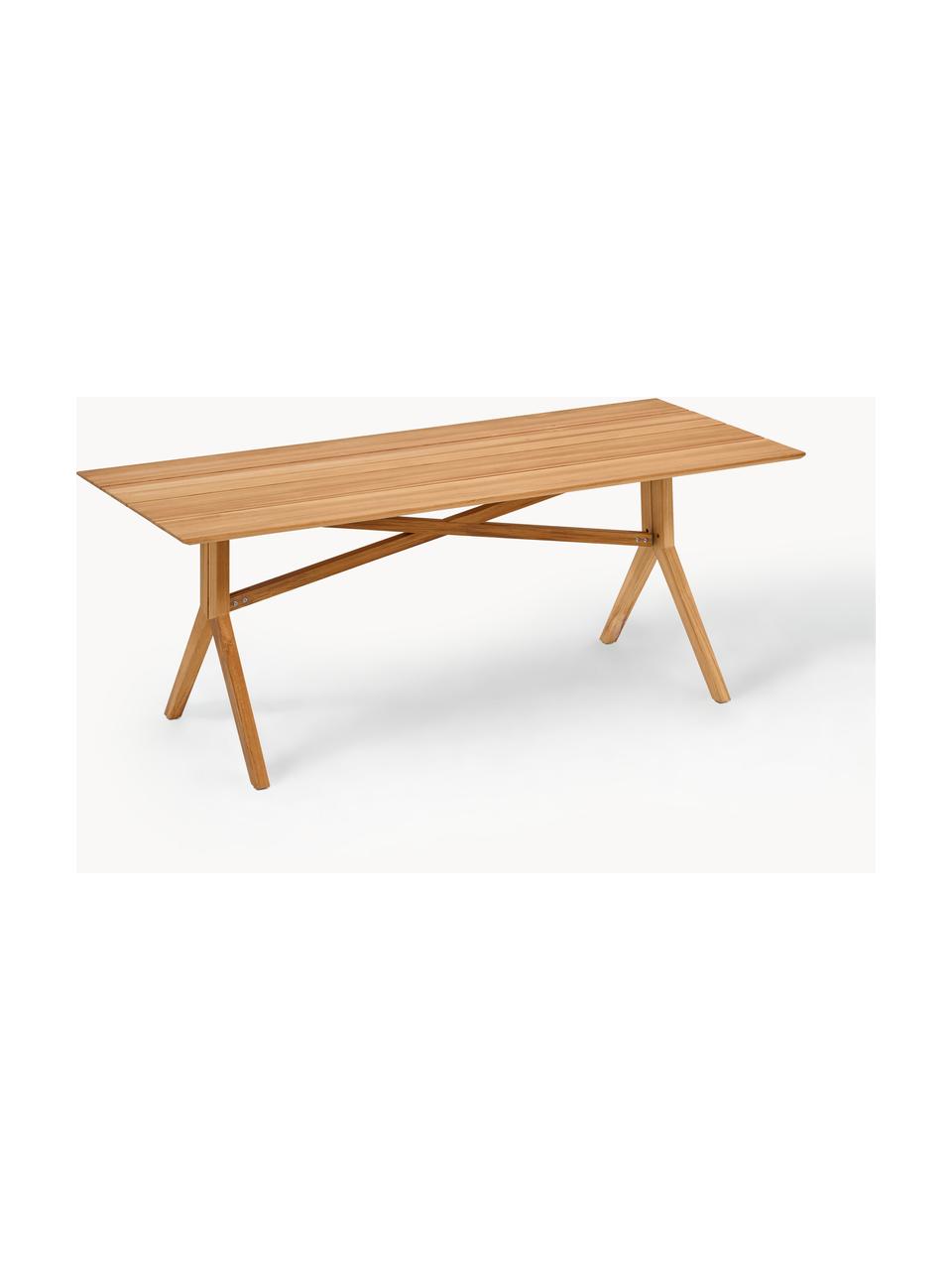 Table de jardin en bois de teck artisanale Loft, tailles variées, Bois de teck, Bois de teck, larg. 200 x prof. 90 cm