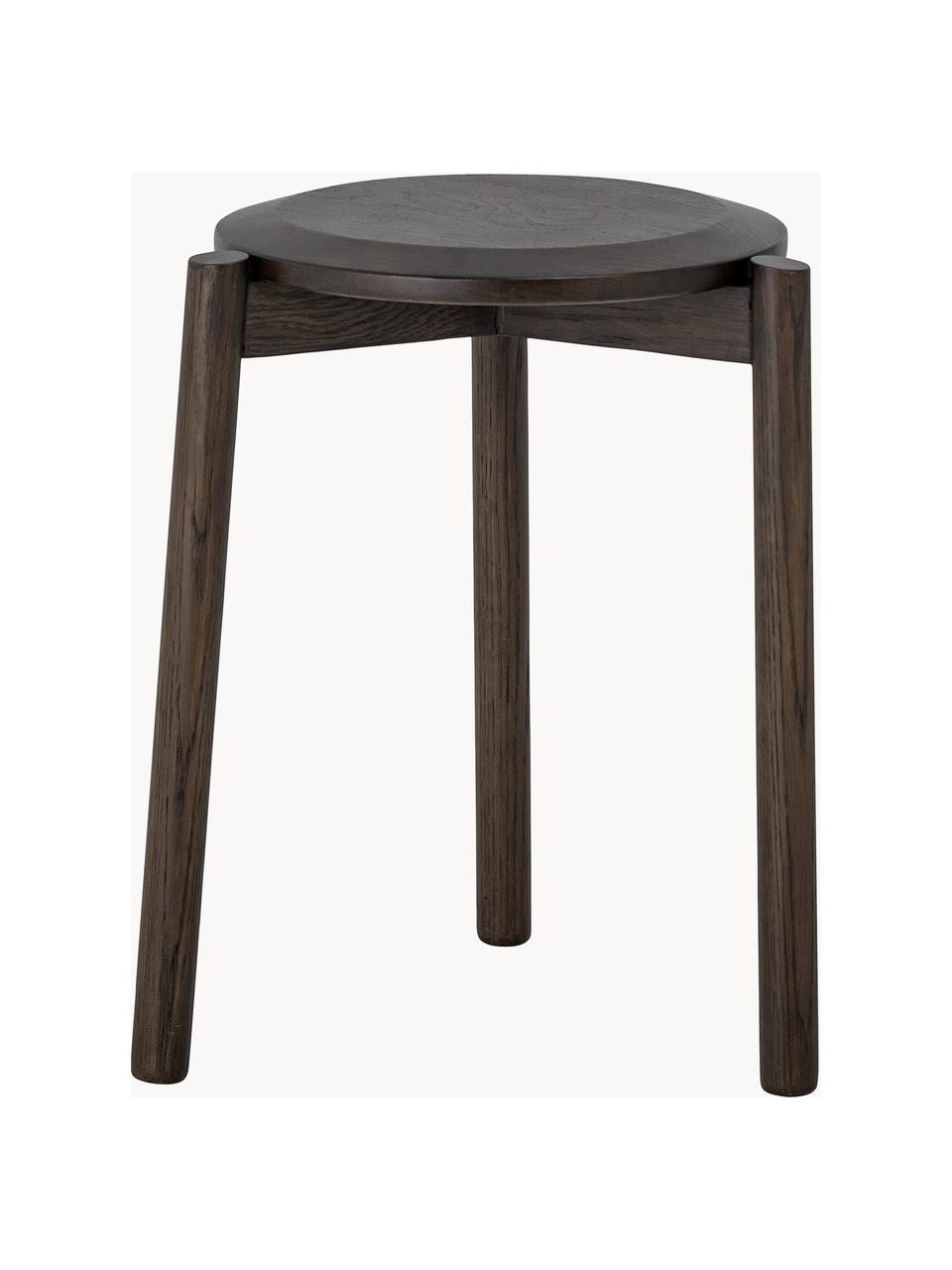 Tabouret bois de chêne Gil, Bois de chêne, Bois de chêne foncé, Ø 33 x haut. 45 cm