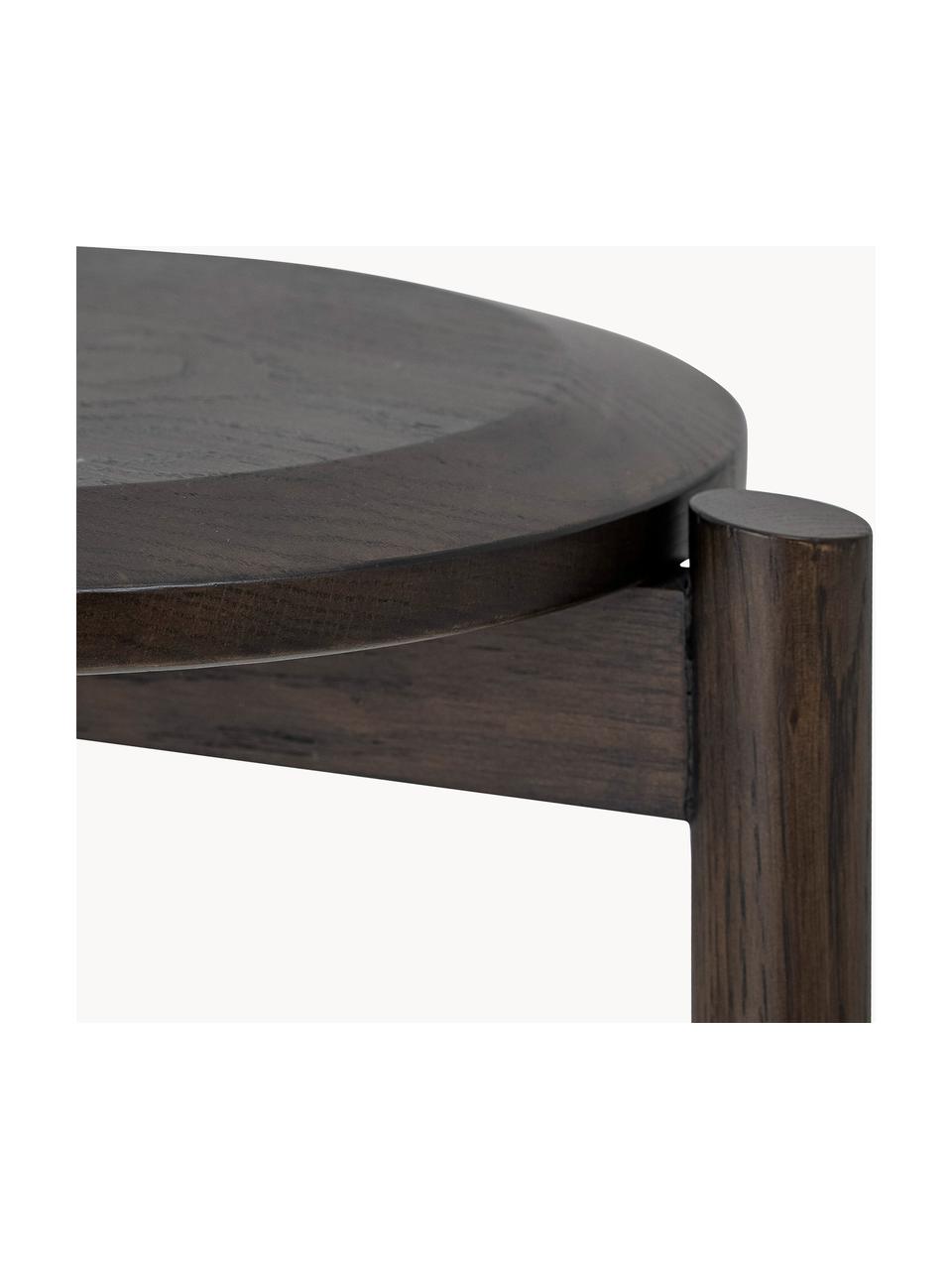 Stolička z dubového dřeva Gil, Dubové dřevo, Tmavé dubové dřevo, Ø 33 cm, V 45 cm