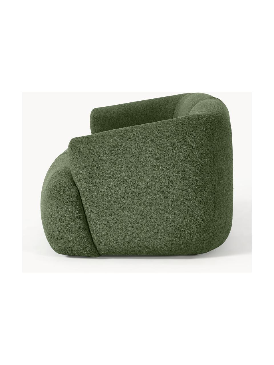 Canapé modulable 2 places en tissu bouclé Sofia, Bouclé vert foncé, larg. 186 x prof. 103 cm