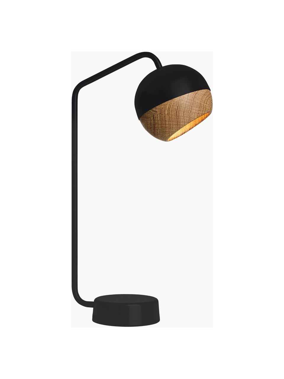 Lampada da tavolo a LED Ray, Nero, legno di quercia, Larg. 12 x Alt. 40 cm