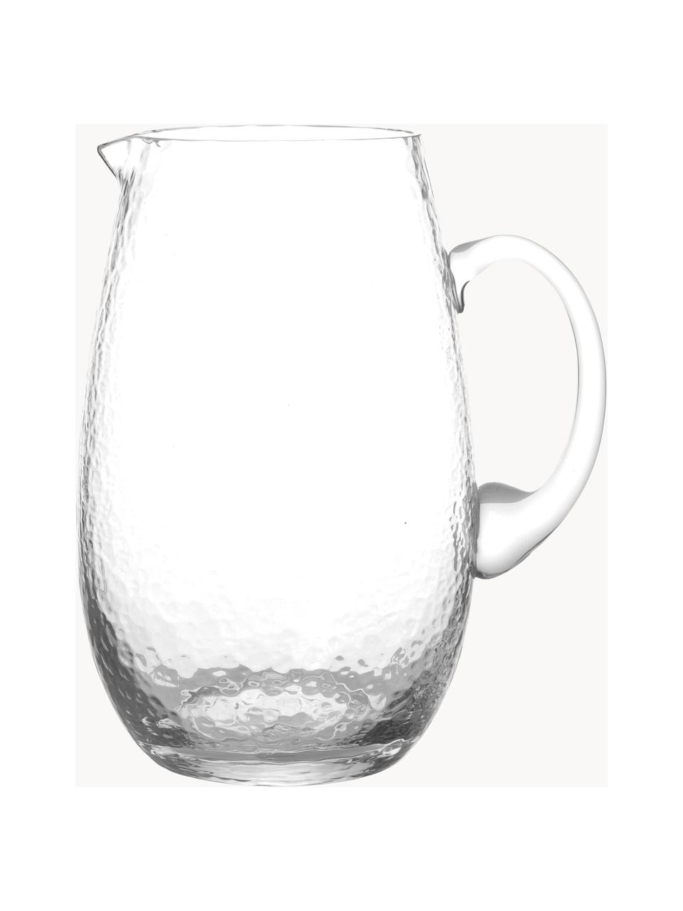 Grote mondgeblazen karaf Hammered met een gehamerd oppervlak, 2 L, Mondgeblazen glas, Transparant, 2 L