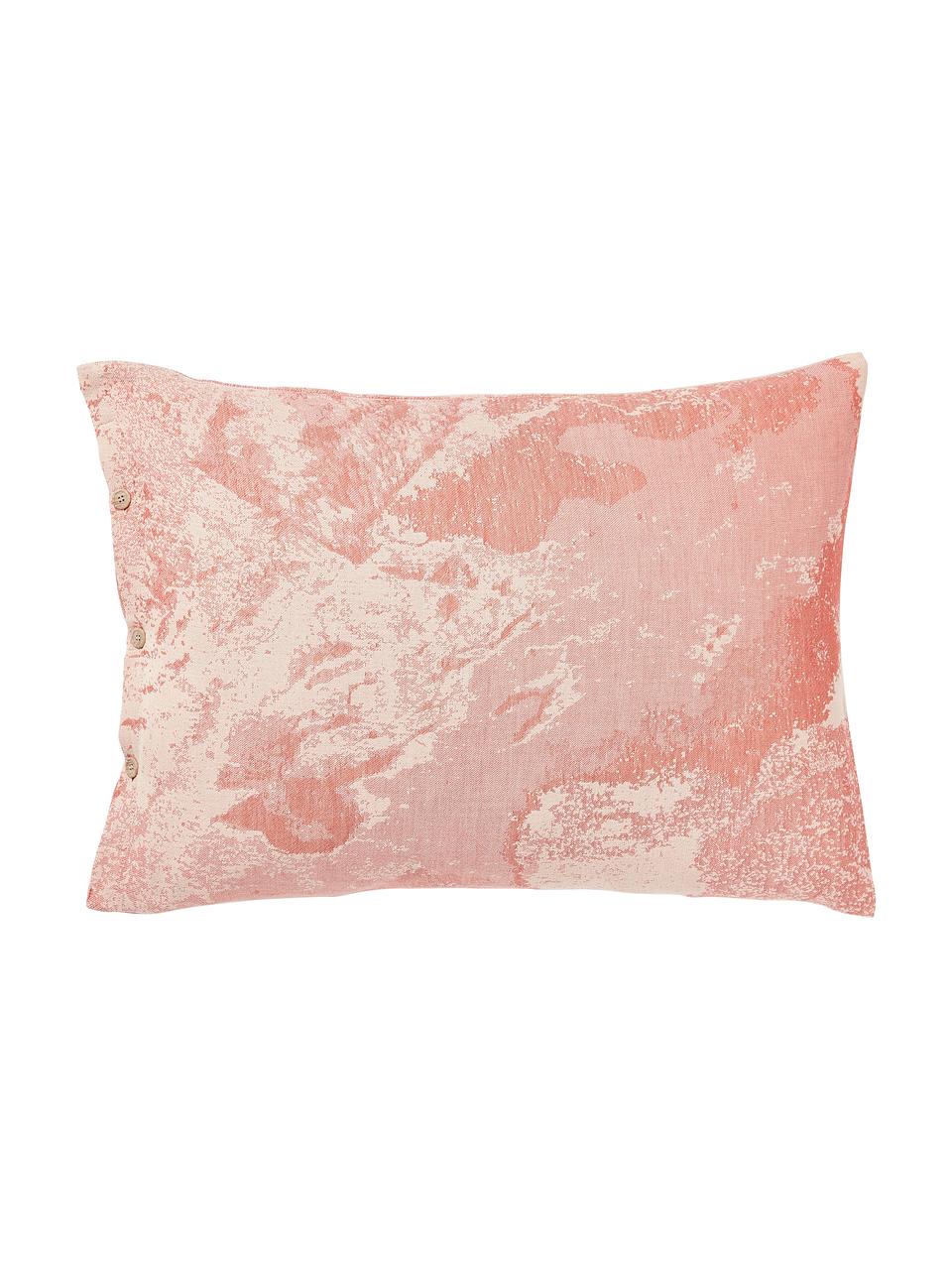 Taie d'oreiller en coton Marcella, Tons roses, larg. 50 x long. 70 cm