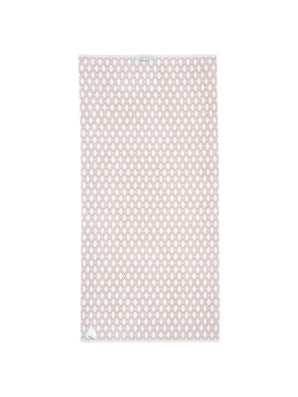 Dubbelzijdige handdoekenset Ava, 3-delig, 100% katoen, middelzware kwaliteit, 550 g/m², Roze, crèmewit, Set met verschillende formaten