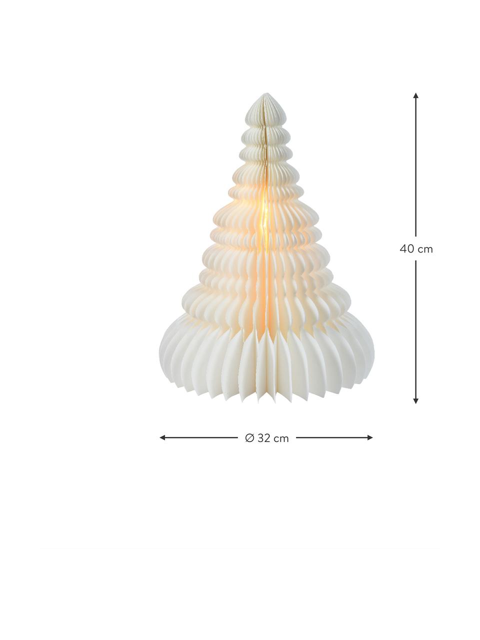 Dekorativní LED stromeček z papíru Wish, Papír, Krémově bílá, Ø 32 cm, V 40 cm