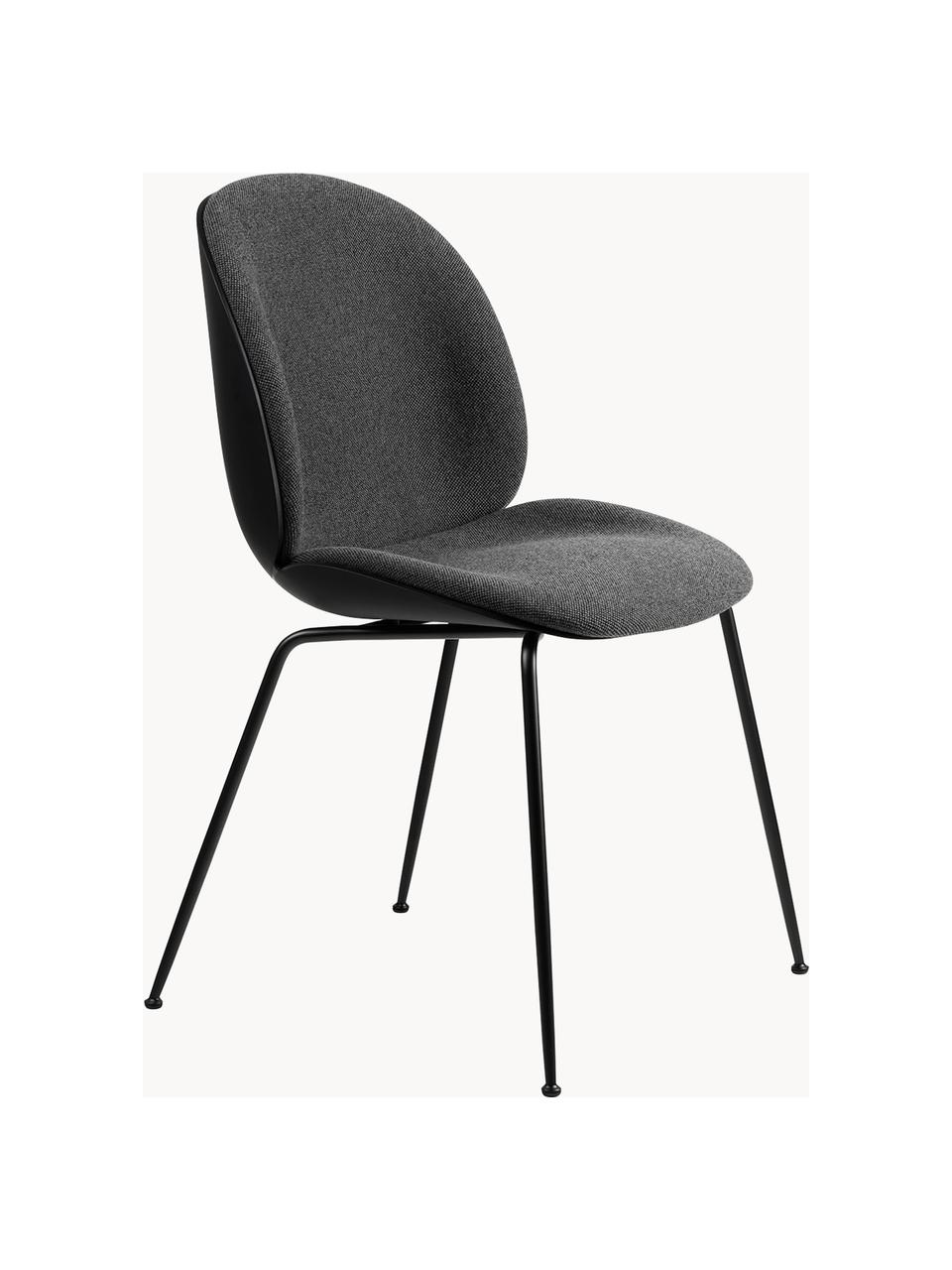 Čalúnená stolička Beetle, Antracitová, čierna matná, Š 56 x V 58 cm