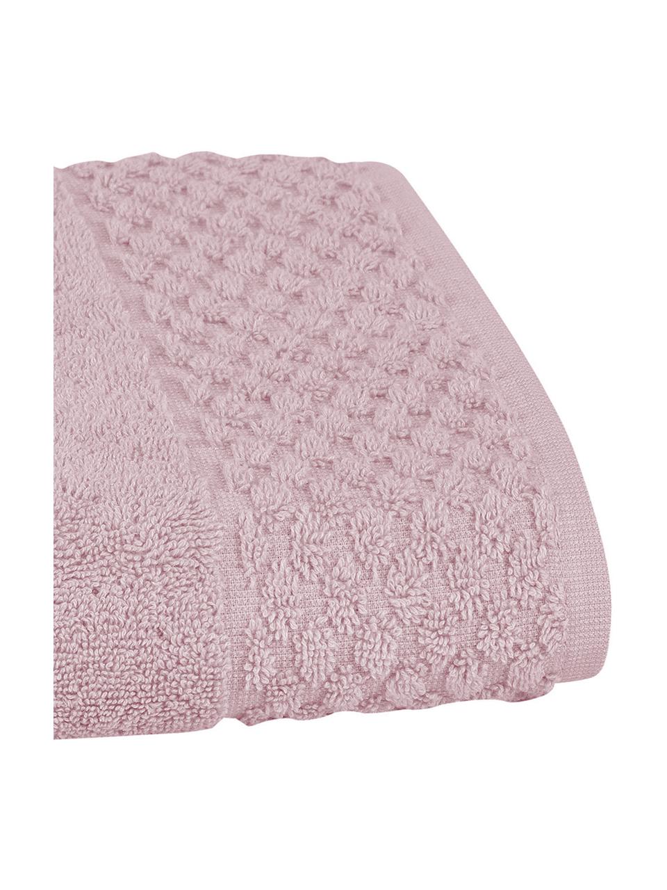 Asciugamano rosa cipria con motivo a nido d'ape Katharina, Rosa cipria, Asciugamano, Larg. 50 x Lung. 100 cm, 2 pz