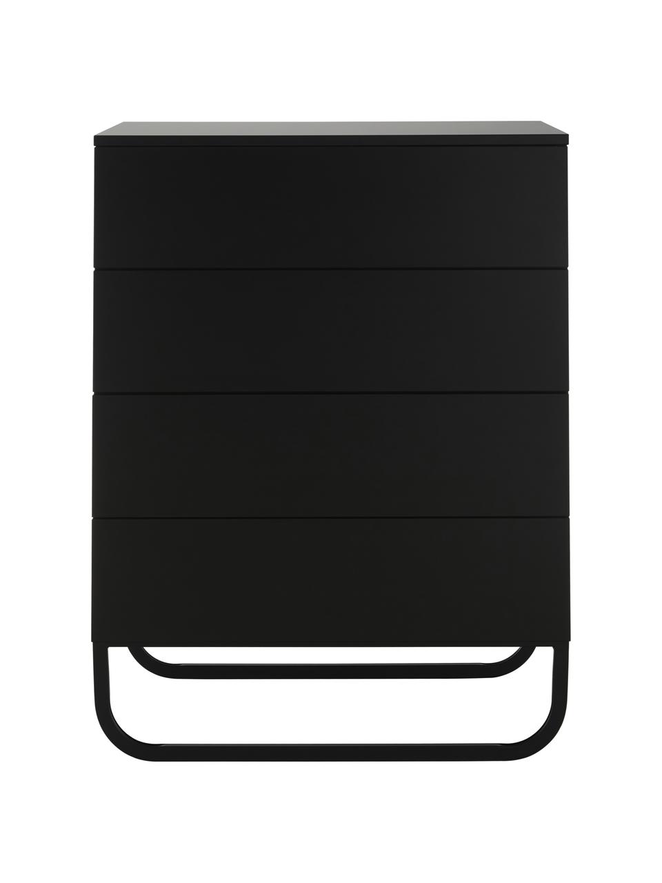 Commode noire avec tiroirs Sanford, Noir