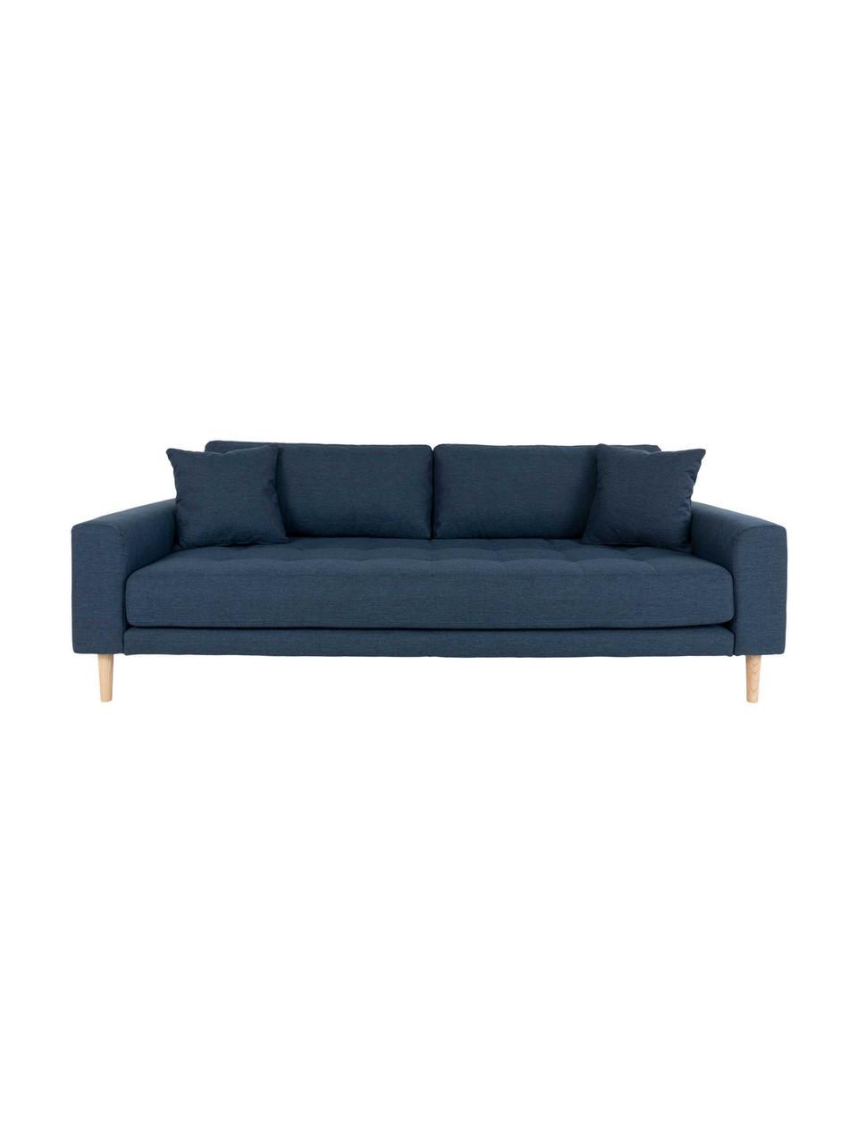 Sofa Andrew (3-osobowa), Tapicerka: poliester 30 000 cykli w , Nogi: drewno jodłowe, Ciemny niebieski, S 210 x G 93 cm