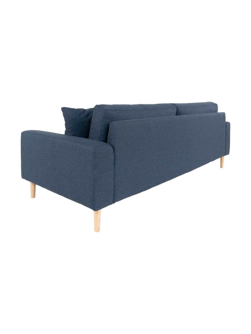 Sofa Andrew (3-osobowa), Tapicerka: poliester 30 000 cykli w , Nogi: drewno jodłowe, Ciemny niebieski, S 210 x G 93 cm