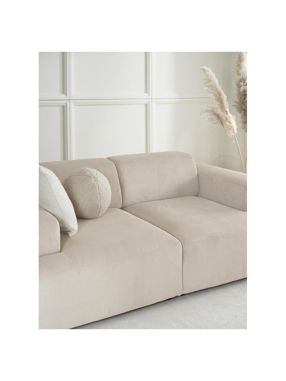 Corduroy bank Melva (2-zits), Bekleding: corduroy (92% polyester, , Frame: massief grenenhout, FSC-g, Poten: kunststof, Corduroy beige, B 198 x H 101 cm