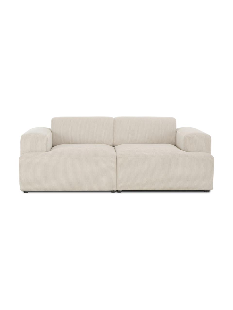 Corduroy bank Melva (2-zits), Bekleding: corduroy (92% polyester, , Frame: massief grenenhout, FSC-g, Poten: kunststof, Corduroy beige, B 198 x H 101 cm