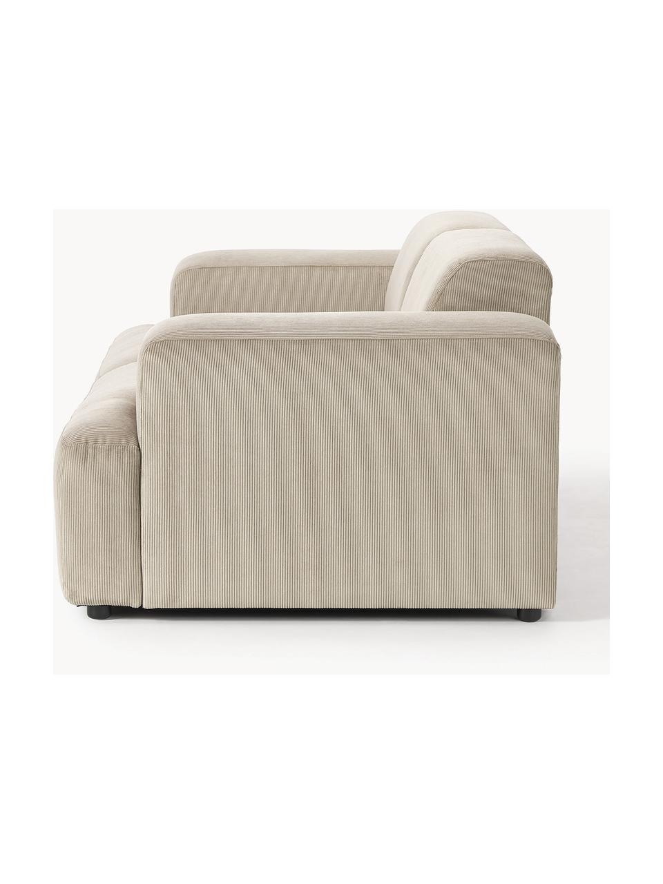 Cord-Sofa Melva (2-Sitzer), Bezug: Cord (92% Polyester, 8% P, Gestell: Massives Kiefernholz, Spa, Füße: Kunststoff Dieses Produkt, Cord Hellbeige, B 198 x T 101 cm