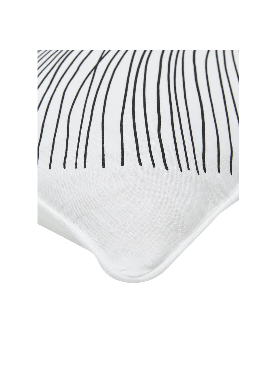 Copricuscino in cotone Thiago, 100% cotone, Bianco, nero, Larg. 50 x Lung. 50 cm