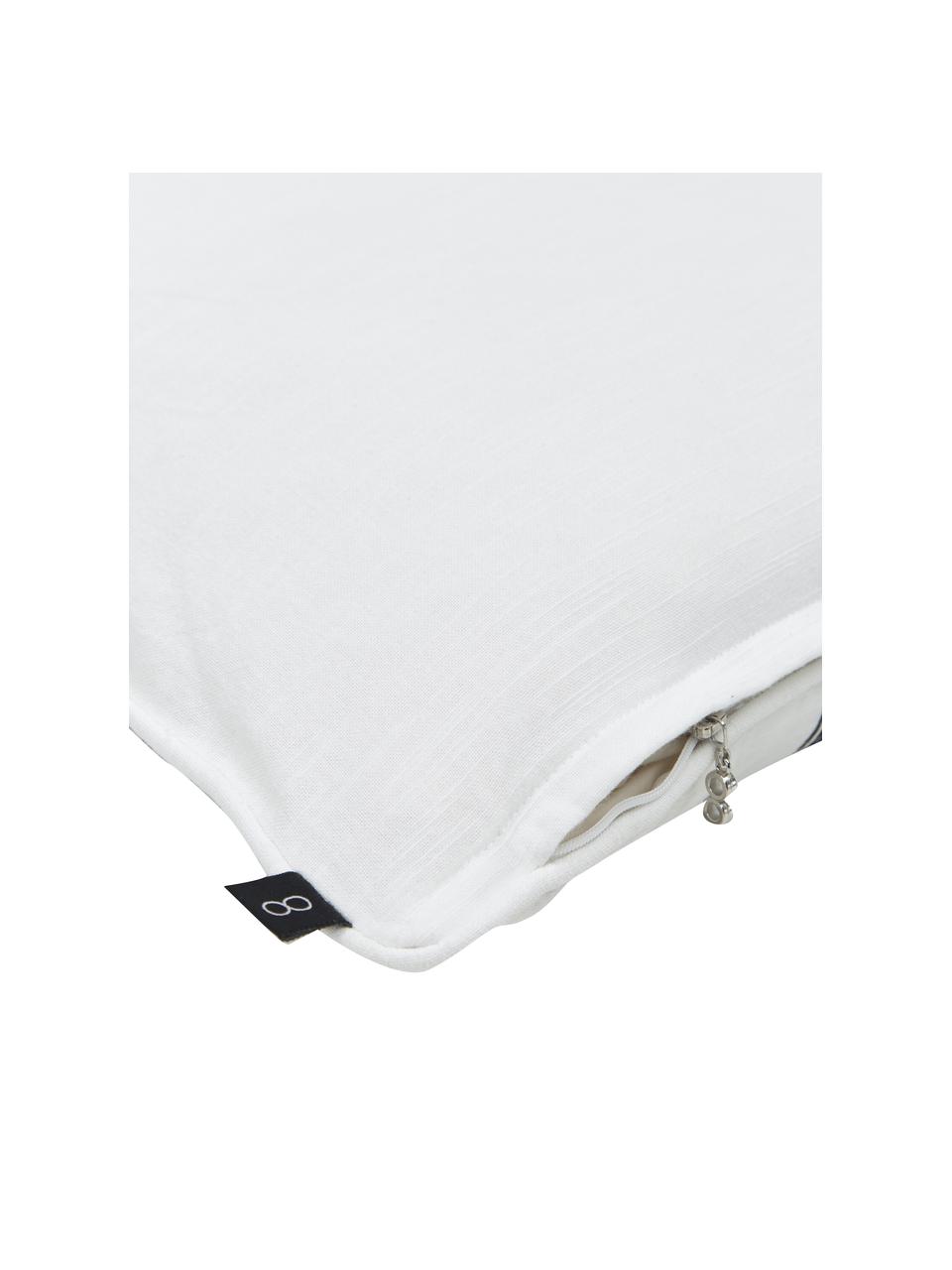 Copricuscino in cotone Thiago, 100% cotone, Bianco, nero, Larg. 50 x Lung. 50 cm