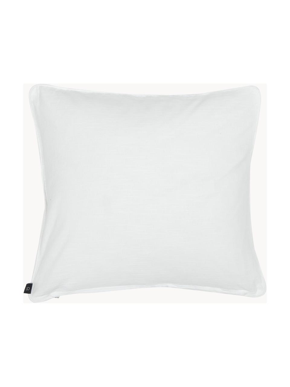 Housse de coussin 50x50 pur coton Thiago, 100 % coton, Blanc, noir, larg. 50 x long. 50 cm