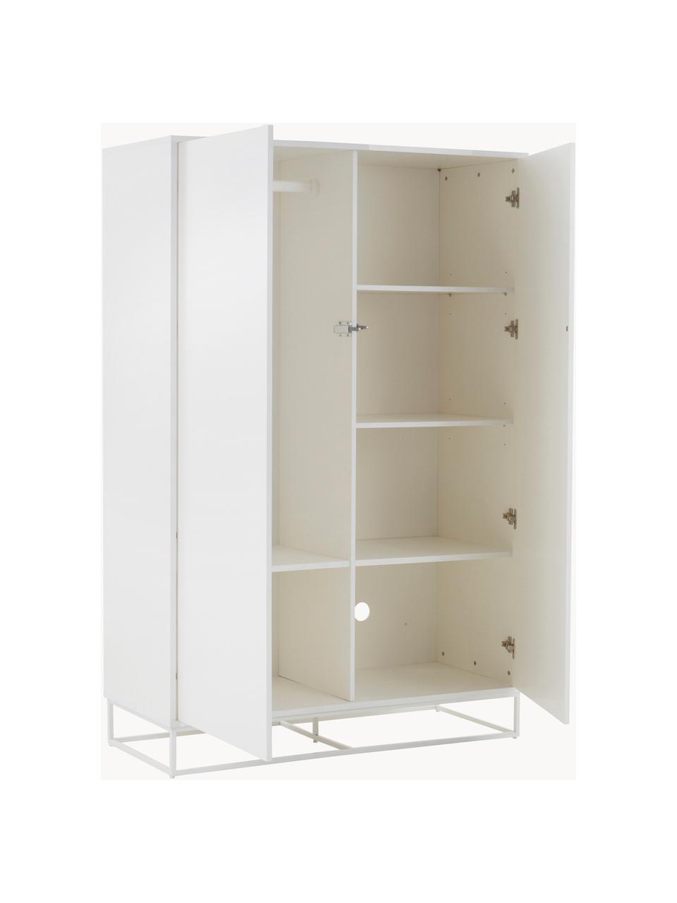 Armario pequeño Lyckeby, Patas: metal recubierto, Madera pintado en blanco off white, An 120 x Al 180 cm