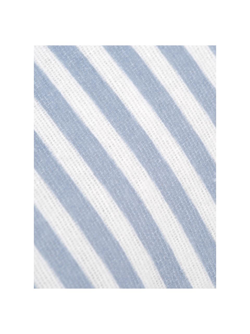 Flanell-Wendekissenbezug Dora, gestreift, Webart: Flanell Flanell ist ein k, Hellblau, Weiss, 65 x 65 cm
