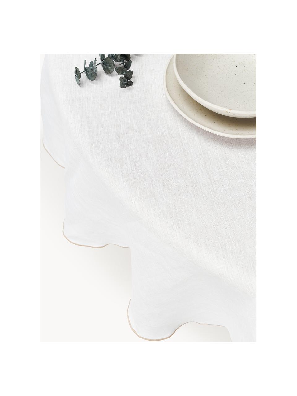 Nappe ronde en lin avec passepoil Kennedy, 100 % lin délavé

Le lin est une fibre naturelle qui se caractérise par ses propriétés respirantes, sa résistance et son toucher doux

Le matériau est certifié STANDARD 100 OEKO-TEX®, 6760CIT, CITEVE, Blanc, beige clair, 4-6 personnes (Ø 180 cm)