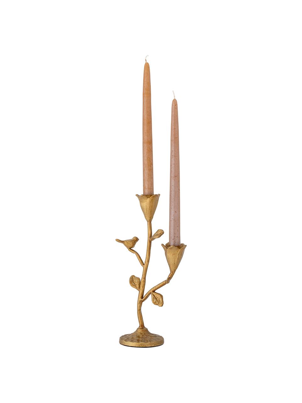Bougeoir Trianon, Fer, enduit, Doré, larg. 14 x haut. 30 cm