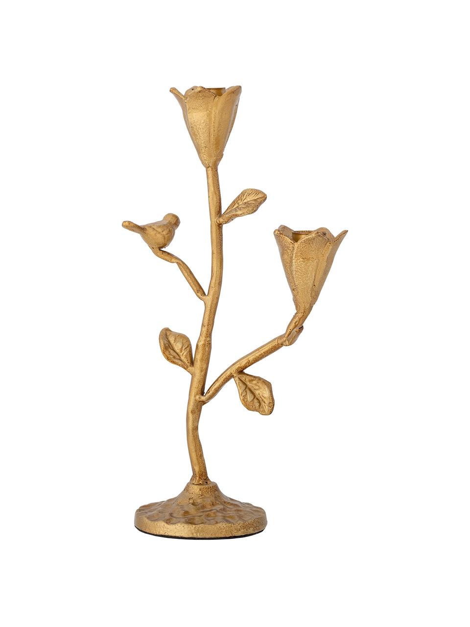 Svícen Trianon, Potažený kov, Zlatá, Š 14 cm, V 30 cm