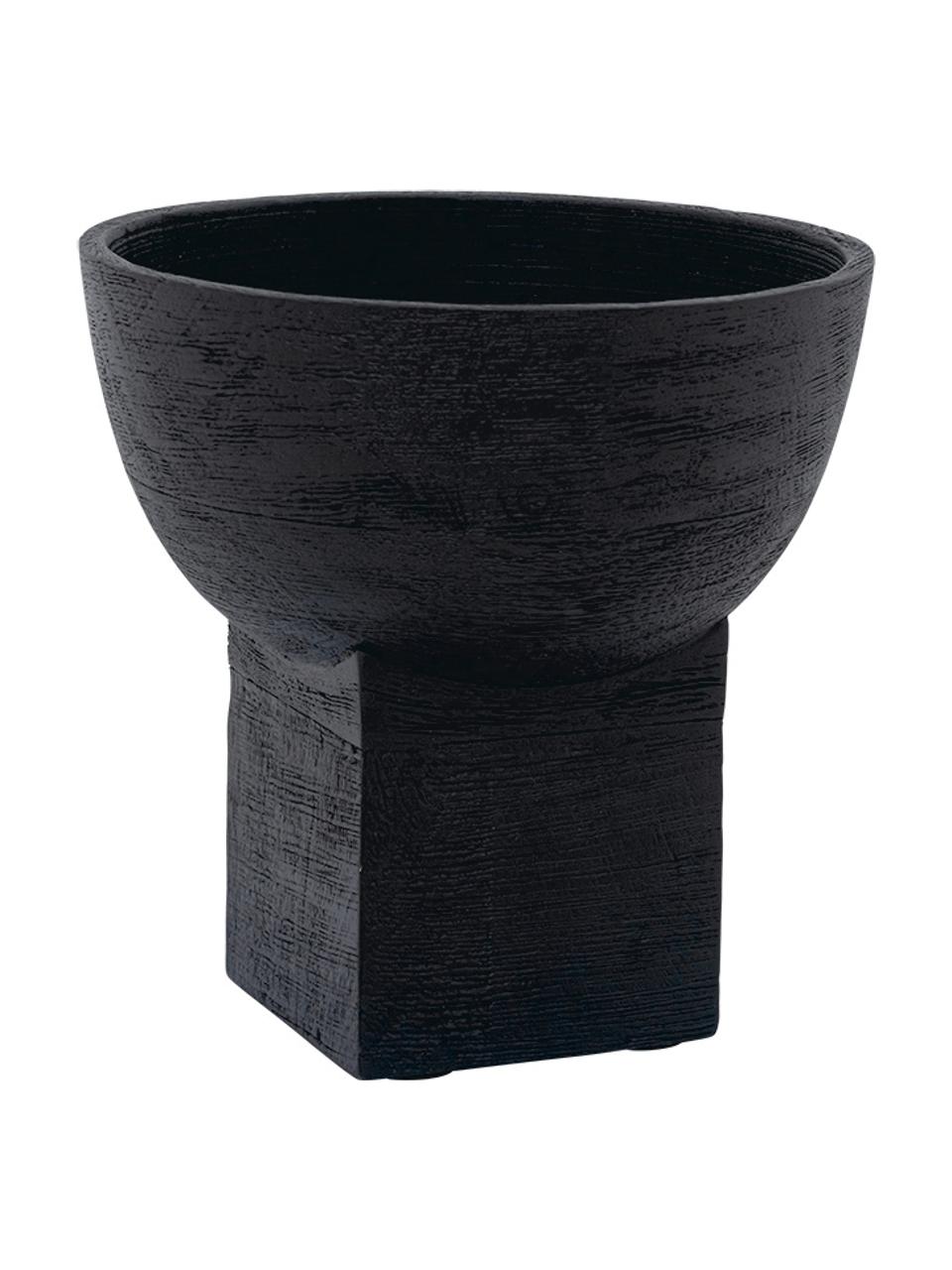Ručne vyrobená drevená dekoračná miska Smoke, Mangové drevo, potiahnuté, Čierna, Ø 20 x V 20 cm