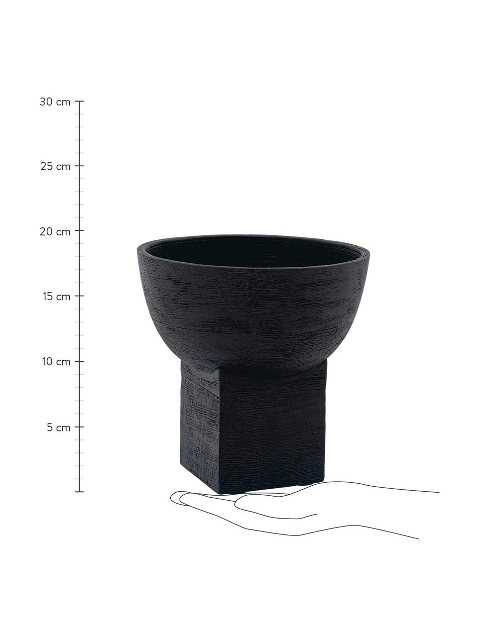 Cuenco decorativo artesanal de madera Smoke, Madera de mango recubierta, Negro, Ø 20 x Al 20 cm