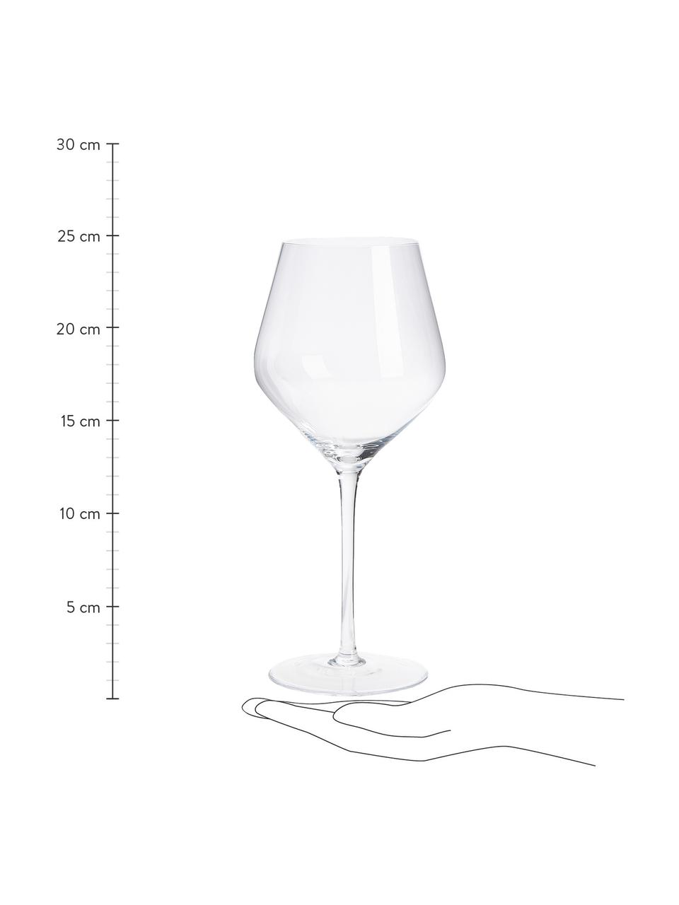 Ručne fúkané poháre na červené víno Ays, 4 ks, Sklo, Priehľadná, Ø 7 x V 25 cm, 700 ml