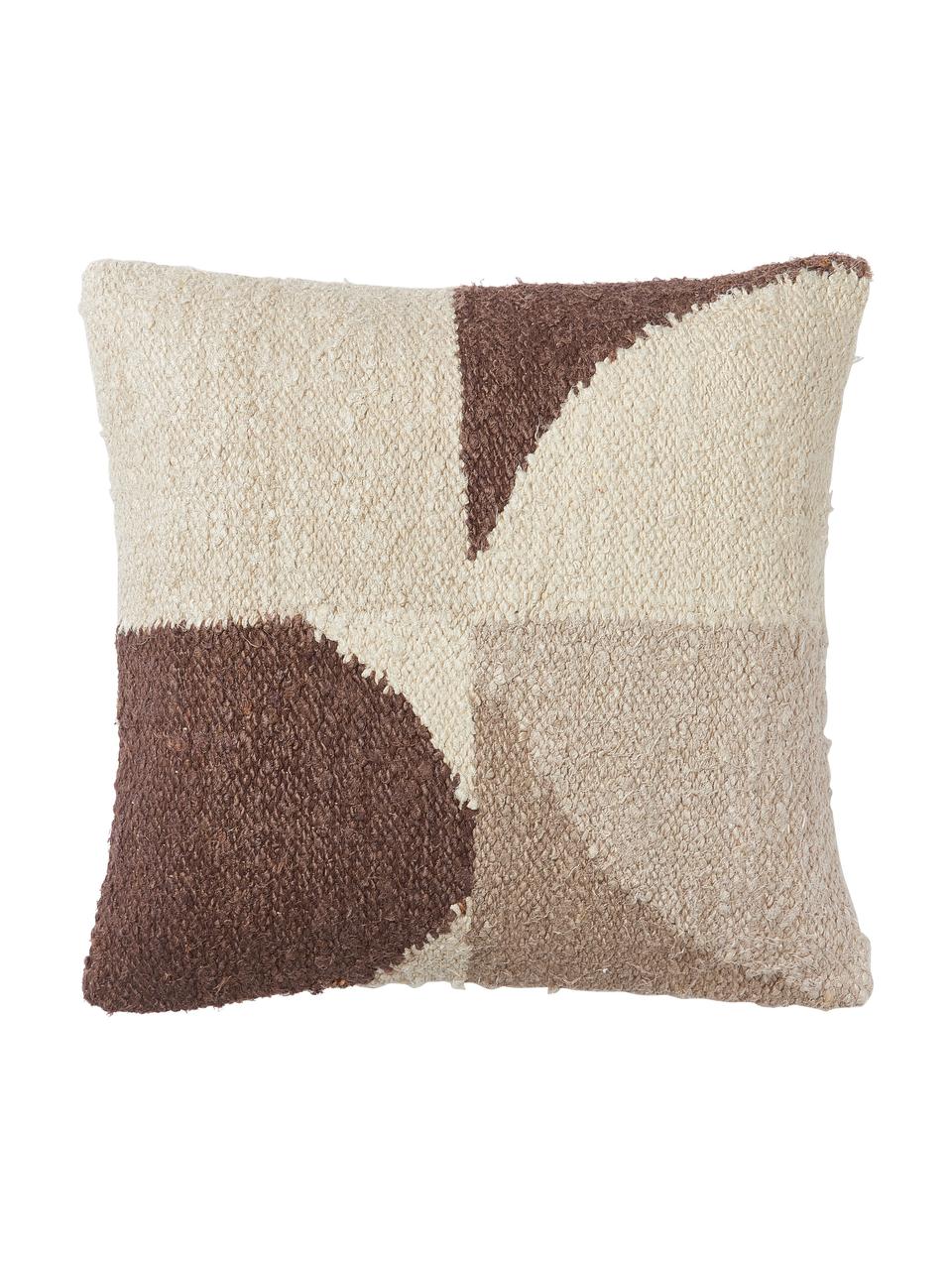 Povlak na polštář s abstraktním ornamentem Jasper, Taupe, béžová, Š 45 cm, D 45 cm