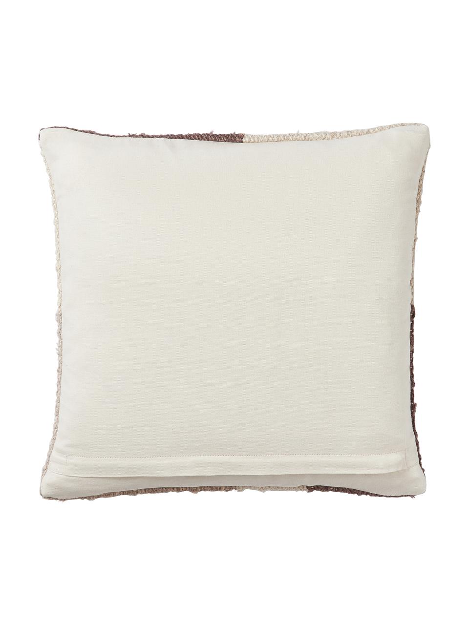Housse de coussin à motif abstrait Jasper, Taupe, beige, larg. 45 x long. 45 cm