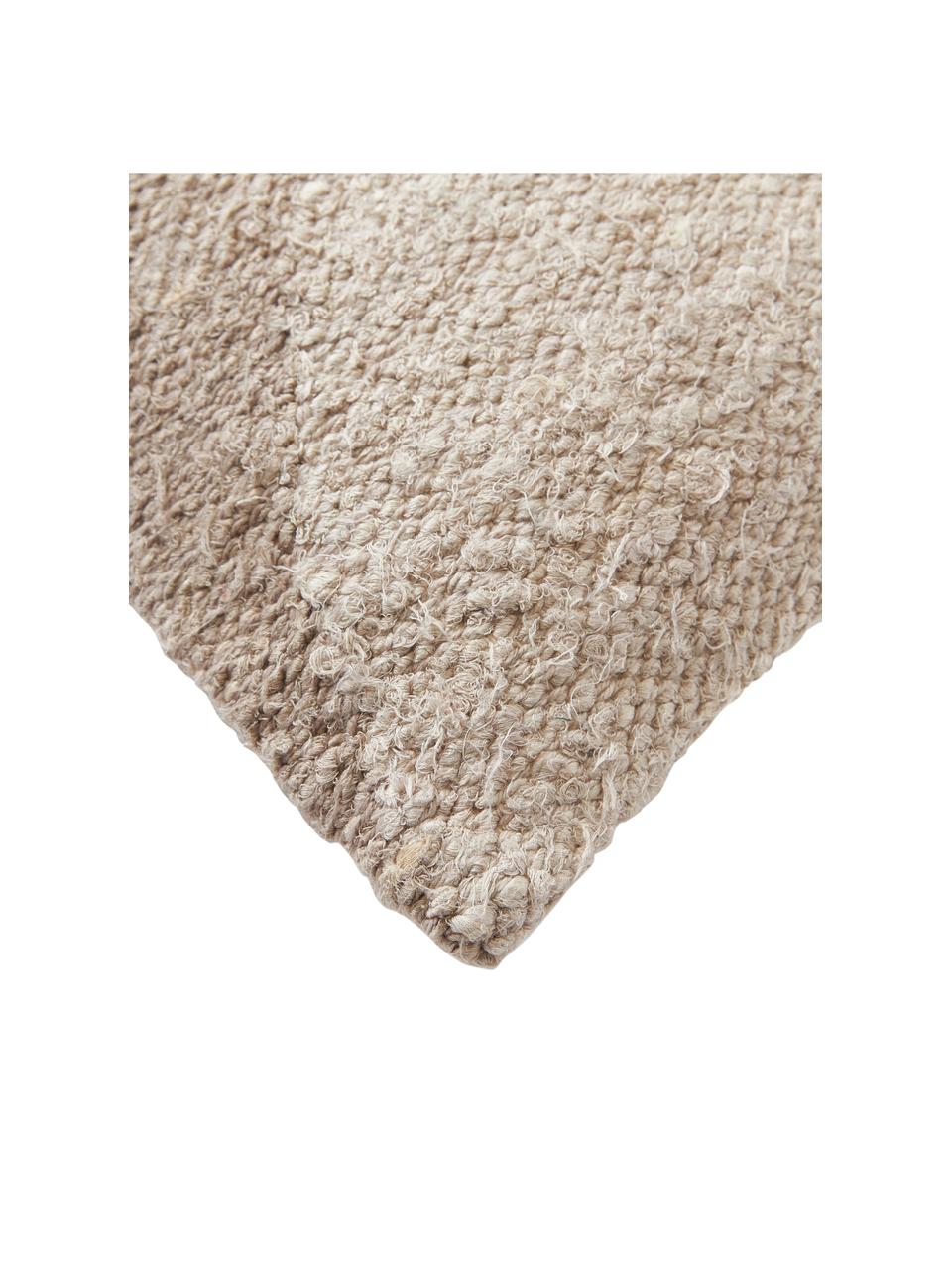 Kissenhülle Jasper mit abstrakter Verzierung, Vorderseite: 73 % Seide, 27 % Baumwoll, Rückseite: 100 % Baumwolle, Taupe, Beige, B 45 x L 45 cm