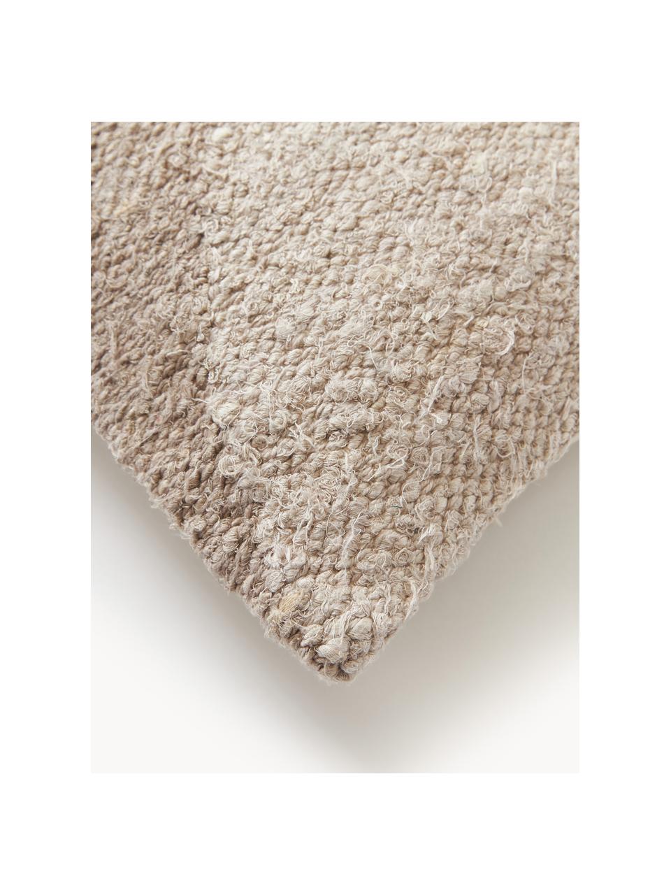 Copricuscino con decoro astratto Jasper, Retro: 100% cotone, Taupe, beige, bianco latte, Larg. 45 x Lung. 45 cm