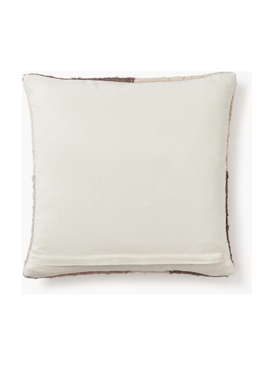 Housse de coussin 45x45 motif abstrait Jasper, Taupe, beige, blanc cassé, larg. 45 x long. 45 cm