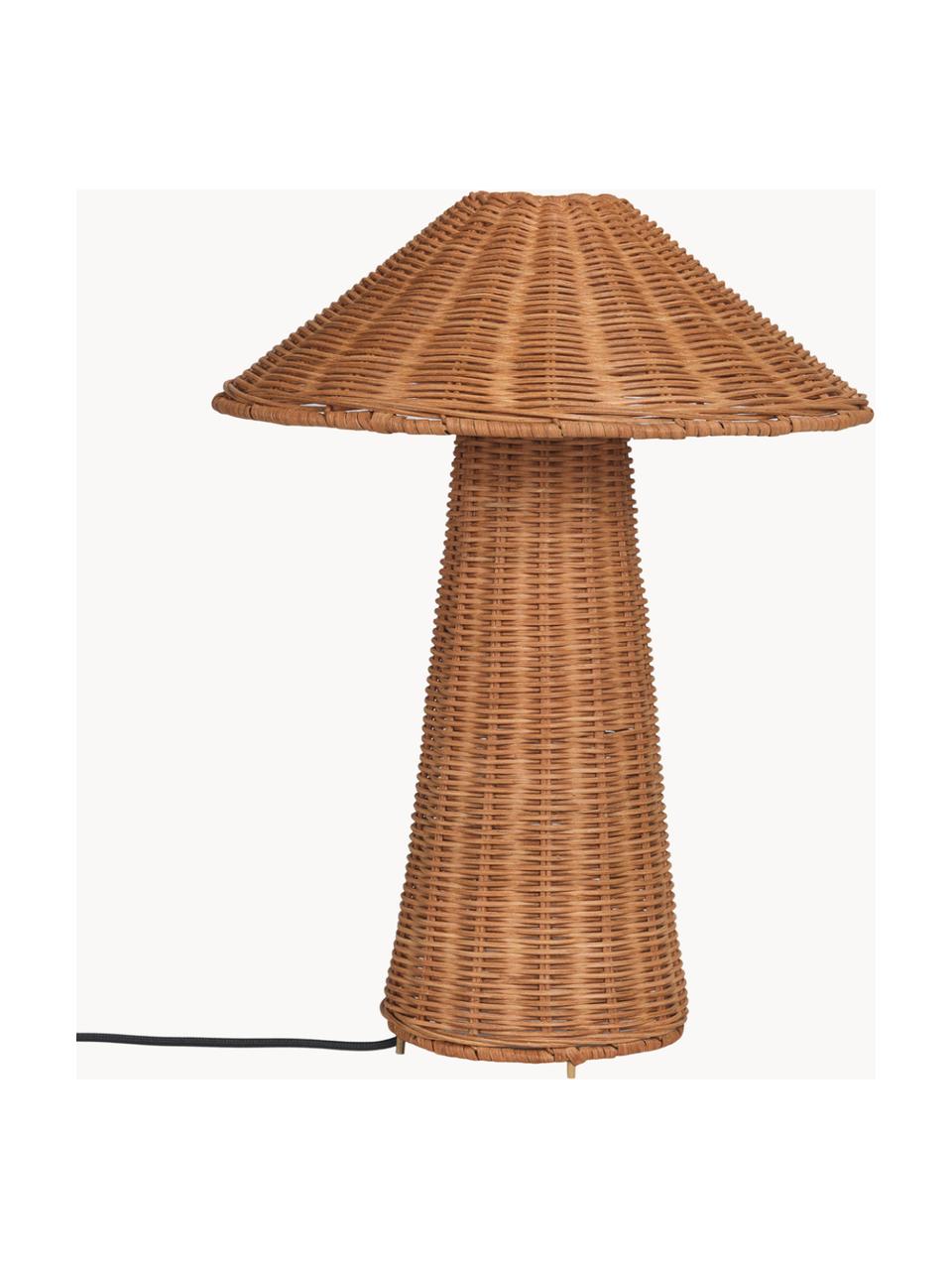 Lampe à poser en rotin faite main Dou, Brun, Ø 30 x haut. 40 cm