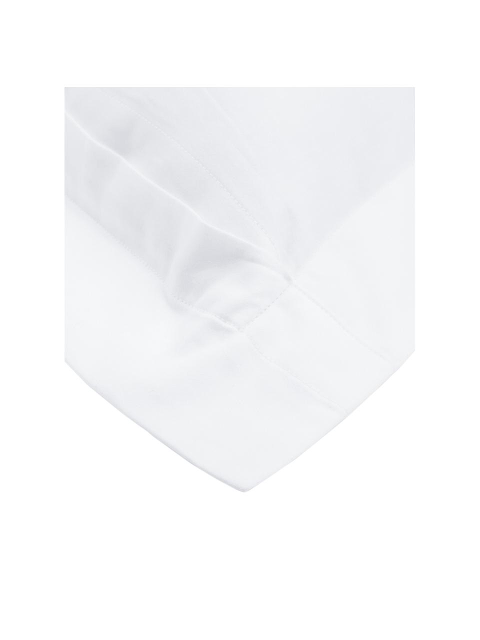 Taie d'oreiller 50x70 satin de coton Premium, 2 pièces, Blanc, larg. 50 x long. 70 cm