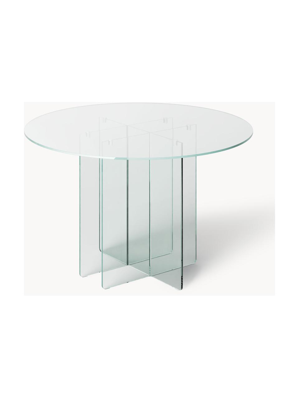 Mesa de comedor redonda de vidrio Anouk, Ø 120 cm, Vidrio, Transparente, Ø 120 cm