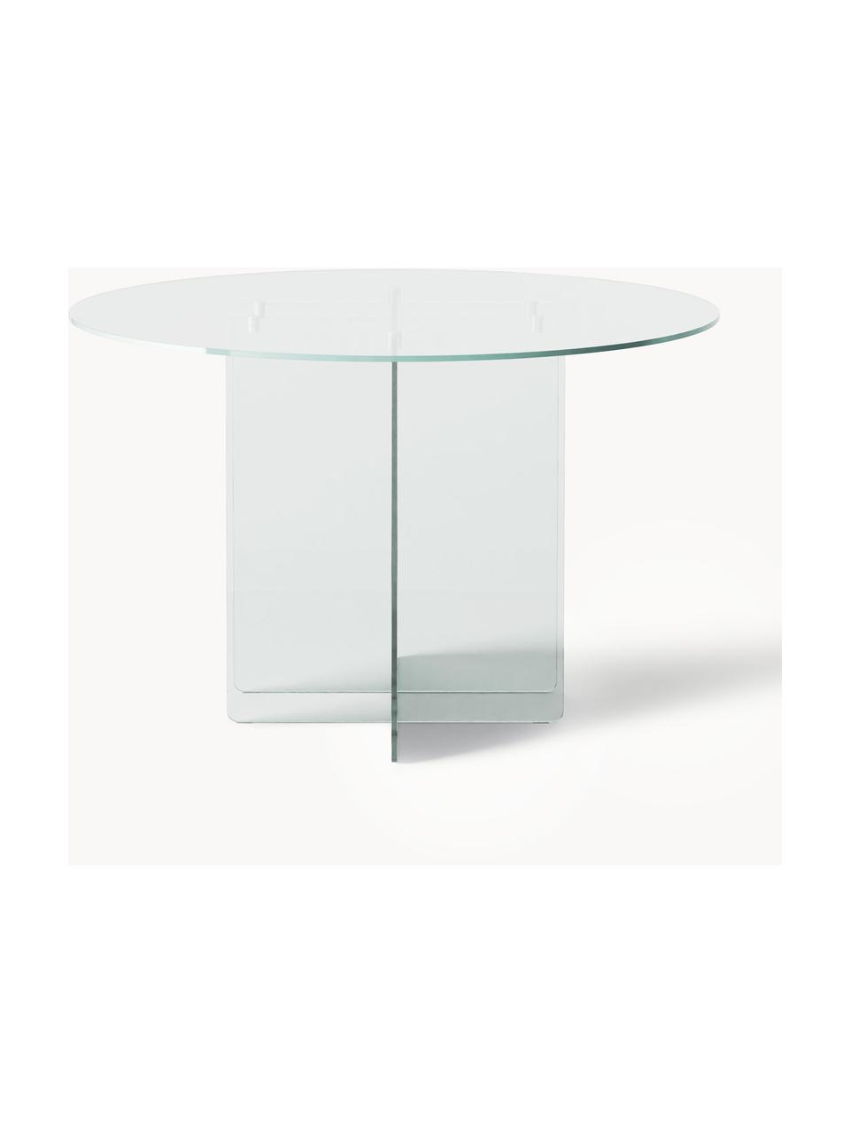 Kulatý skleněný jídelní stůl Anouk, Ø 120 cm, Sklo, Transparentní, Ø 120 cm